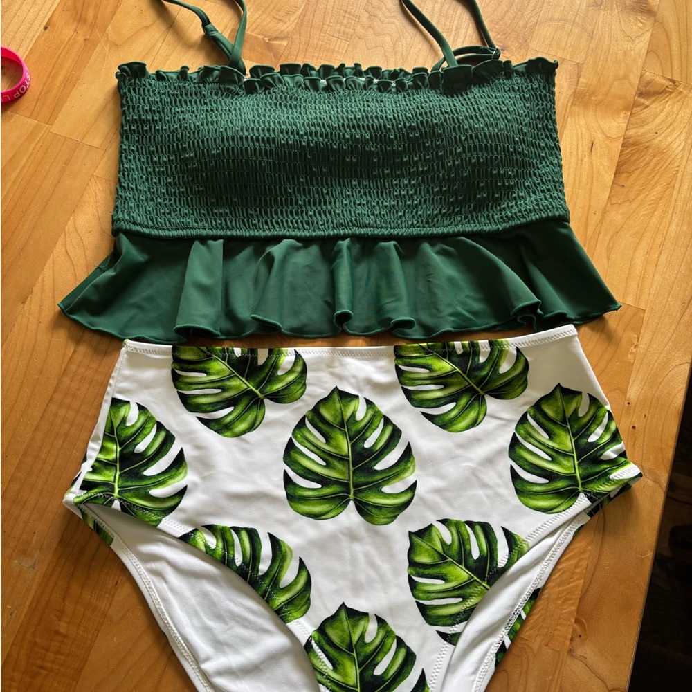 Cupshe Tropical Leaf Bikini Set Women’s XL